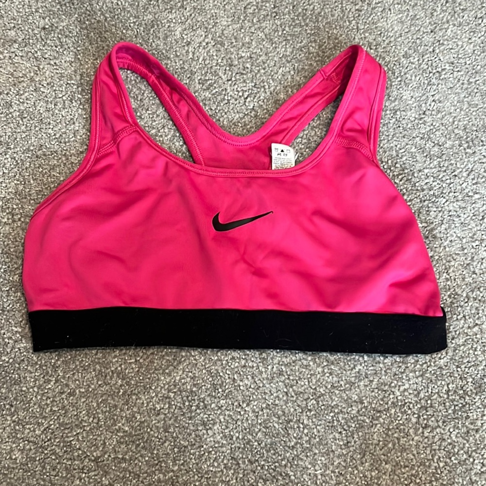 Hot pink Nike sports bra